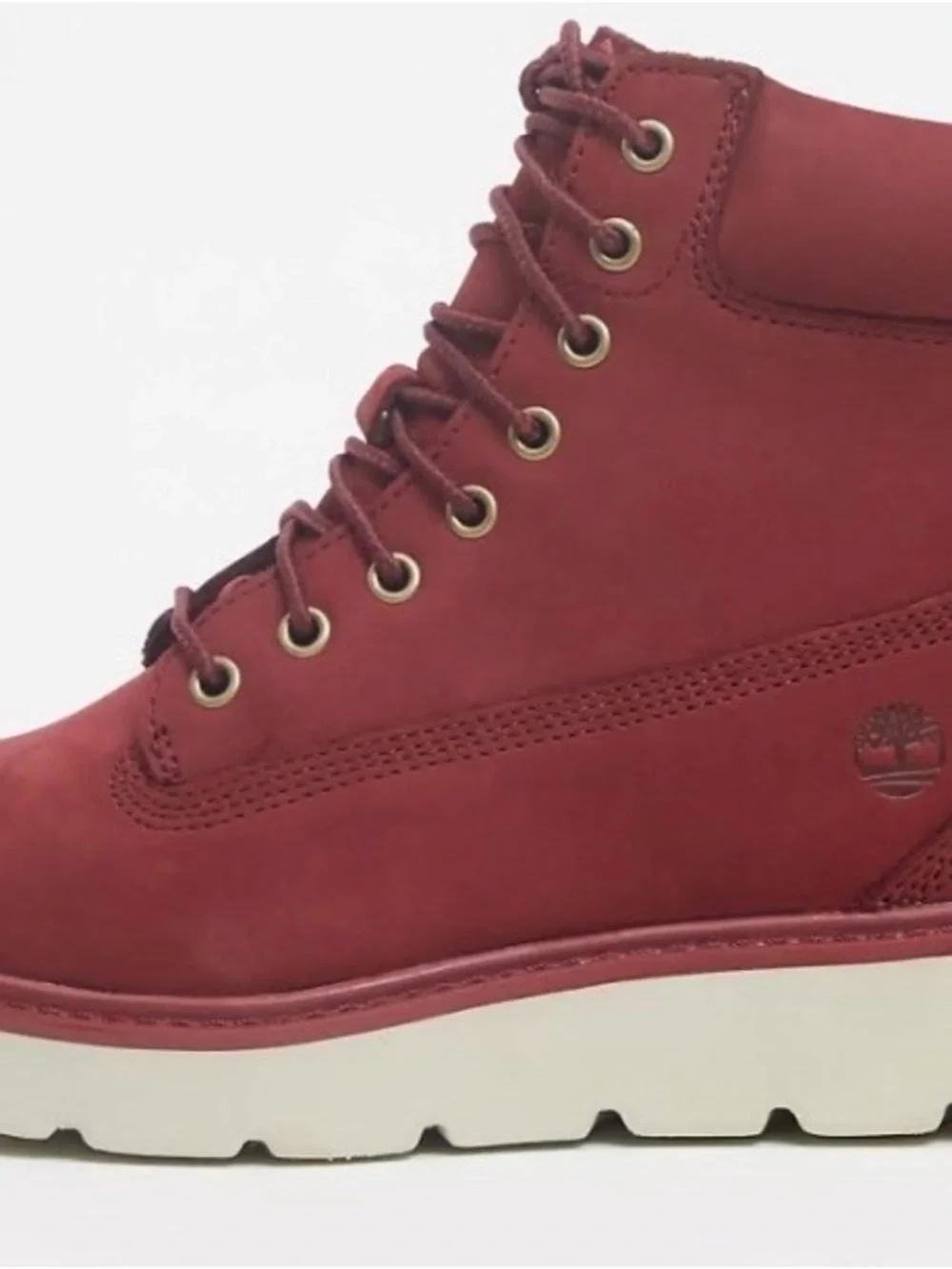 Timberland Kenniston 6-inch lace up nubuck burgundy leather booties size 8